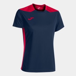 Camiseta manga corta de Mujer JOMA CHAMPIONSHIP VI Marino-Rojo