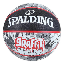 Balón de Baloncesto Spalding GRAFFITI Black-Red Sz7