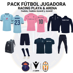 PACK FEMENINO JUGADORA RACING PLAYA & ARENA