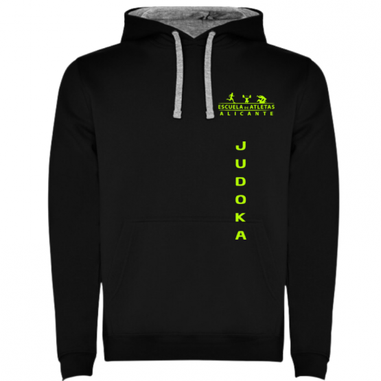 SUDADERA CAPUCHA JUDO CHIDAOBA HOMBRE Y JUNIOR NEGRO/GRIS