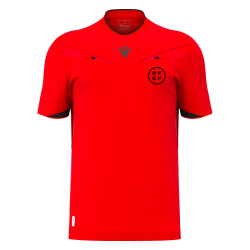 Camiseta Árbitro Macron 2026 MENDEZ ECO RFEF Rojo Brillante Negro
